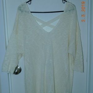 Torrid V-NeckCream Colored Cross-back Sweater Sz 2